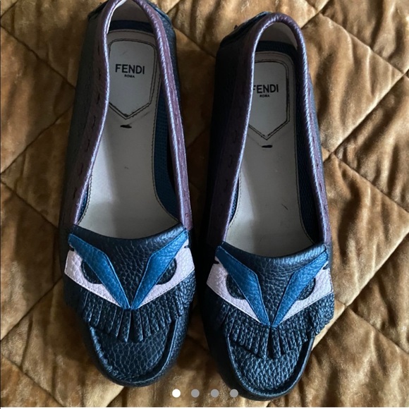 FENDI MONSTER LOAFERS SZ 39.5 - Picture 1 of 4